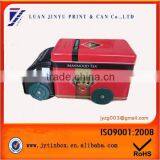 White & Red Joyful and Useful Car Shaped Coffee Tin Can