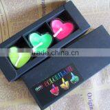 Valentine Color Flame Candle With Glass Holder