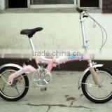 16"steel pink folding bike