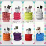 2m 6 Feet Braided Fabric USB Data Sync Cable Micro Usb Cable for Mobile Iphone
