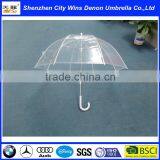 23"8k PVC umbrella transparent white, hook handle rain use straight umbrella