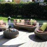 Wicker Round Rattan Garden Sofa Set Furniture- Patio Garden Aluminium PE Wicker Sofa Furniture thumbnail-1