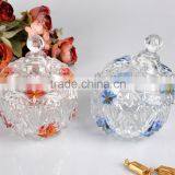 crystal glass candy sugar bowl with lid color