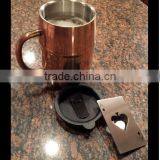 Barrel Shaped Double Walled Mug With Copper Plating With Lid thumbnail-2