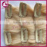 Overnight Shipping Cheap 100% Peruvian Human Virgin Blonde Hair Clip in Hair Extensions for White Women thumbnail-3