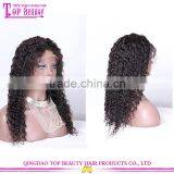 Wholesale Qingdao Factory Price 20 Inch Raw Unprocessed Virgin Peruvian Hair Lace Wig Curly Human Hair Topper Wig thumbnail-6
