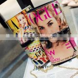 Factory supplies wholesale new arrive magazine printing evening hard case/purse ( W351)