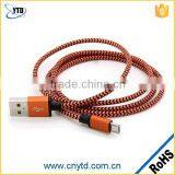 Micro USB Flat Cable Cotton Braid Nylon Braided USB Cable Braided Flat USB Cable thumbnail-4
