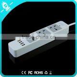 4 Usb 3-pin Plug Retractable Extension Pvc Multiple Power Socket With Switch thumbnail-3