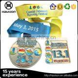 Shiny Black Nickel Cut Out Iron Material Man Sunshine Coast Full Bright Color Soft Enamel Running Marathon Finisher Award Medals thumbnail-4