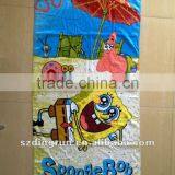 100% cotton cartoon sublimation printed beach towel