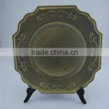 Square Plastic Wedding Charger Plates for Wedding and Home Table Use Decoration Square Black Charger Plates thumbnail-4