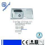 780x430 Single Bowl Stainless Steel Kitchen With Drainboard thumbnail-1