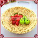 S&D pe Rattan Hand Weaving Eco-friendly Small Round Nature Color Fruit Vegetable Storage Bakset thumbnail-2