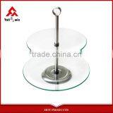 2 Tier Round Glass Buffet and Dessert Stand thumbnail-2