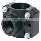 Black UPVC Pipe Sleeve Saddle Clamp thumbnail-1