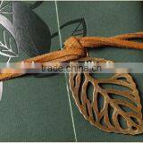 Cy280 11*8cm Retro Fashion Leather Leaves Men's Women's Creative Tying Card Pack Card Holders thumbnail-3
