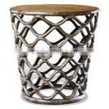 Metal Furniture Hammered Stool thumbnail-3