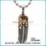 Various Designs Wholesale Titanium Antique Color Men Feather Pendant in Stainless Steel thumbnail-5