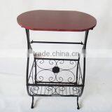 RH-02A Round Wood Top With Metal Frame Gramercy Scroll-Design Bathroom Table thumbnail-2