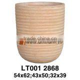 Vietnam Cylinder Streaky Decorative Sandy Terracotta Pot