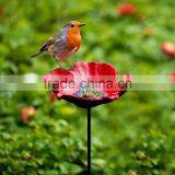Cast Iron Colorful Drawing Poppy Bird Feeder thumbnail-1