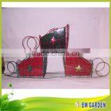 Unique Cute Durable Black And Red Garden Metal Wheelbarrow Planters thumbnail-1