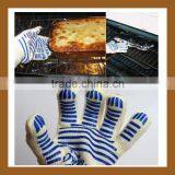 Heat Resistant Cut Resistant Oven Mitts Non-Slip Silicone BBQ Grill Gloves For Sale thumbnail-1