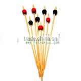 natural bamboo art skewer stick with color ball