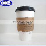 Customized Paper Cup Sleeve Disposable Printed Paper Coffee Cup Sleeve