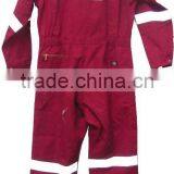 HOT! Red Flame Resistant Firefighter Coveralls With Reflective Tape thumbnail-1