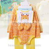 100% Cotton Autumn Europe 5pcs Rompers Suit Baby Clothing Sets thumbnail-4