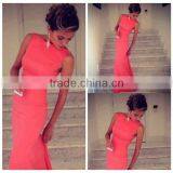 2016 Wholesale Price Fashion Red Night Evening Dress Sleeveless Long Maxi Lady Spring Summer thumbnail-4