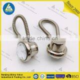10mm Diameter Professional Metal Button Shirt Extenders With Spring and Pure White Diamond Studded thumbnail-2