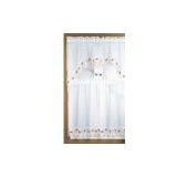Embroidery Voile Kitchen Curtain Set
