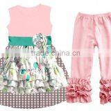 Girls Boutique Outfit Spring Baby Girl Clothing Bunny Floral Apron Dress Ruffle Outfit Kids Clothes Spring Boutique Chothes thumbnail-1