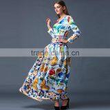 Women Long Sleeve Floral Printed Beach Maxi Dress Ladies Plus Size Party Cocktail Dresses thumbnail-3