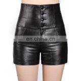 China Supplier Women Genuine Sheepskin Leather Fashion Sexy High Waist Shorts