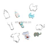 Stainless Steel Baby Shower Cake Decoration Tools Bottle Carriage Onesie elephant candy Baked Good and Craft Cookie Cutters