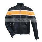 HMB-0476B LEATHER JACKETS MOTORBIKE COATS BLACK BIKER STYLE