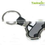 2017 Hot Sale Custom Fashionable Design Metal Car Shape Keychain With Short PU/Leather