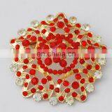 High Quality Cheap Wholesale Crystal Stone Custom Flower Brooch Pin thumbnail-6