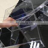 Factory Custom Plexiglass Lucite Big Large Clear Acrylic Storage Box Hinged Cover With 4 Small Case Suitcase thumbnail-3