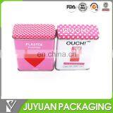 Small Metal Hinged Lid Tin Box Rectangular Hinged Samll Tin Cans