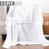 Wholesale Newest Plain Baby Cotton Receiving Blankets Cellular Knitted Soft Baby Blanket for Kids thumbnail-3
