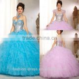 New Arrival Strapless Beaded Sweetheart Neckline Sequins Quinceanera Dresses 2014