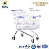 EU Style Zinc Plated Hand Unfolding Supermarket Trolley thumbnail-1