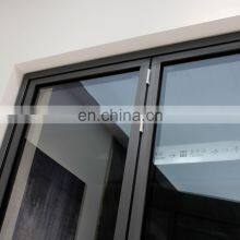 Apartment Aluminum Profile French Bifold Many Panels Accordion Metal Frame Modern Sound Proof Exterior Front Folding Glass Doors thumbnail-4