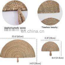 Hot Sale Art Decoration Natural Seagrass Fan Wall Decor With Handle Woven Fan and Wall Decor Set of 2 Cheap Wholesale thumbnail-4