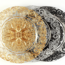 Factory Hot Selling Lace Design Decorative Colored Black And Clear Banquet Bulk Glass Wedding Charger Plates Wholesale thumbnail-4